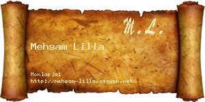 Mehsam Lilla névjegykártya